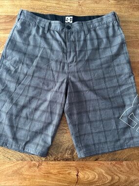 DC Men’s Gray Plaid Boardshorts